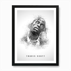 Travis Scott Rapper Sketch Art Print