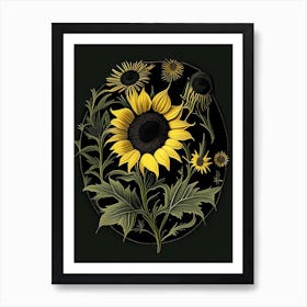 Black Eyed Susan Wildflower Vintage Botanical 2 Art Print