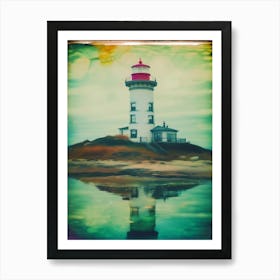 Lighthouse Polaroid Double Exposure Abstract Art Print