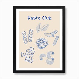 Pasta Club Poster Blue Art Print