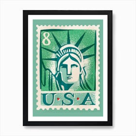 Usa Postage Stamp Art Print