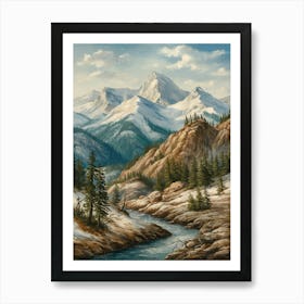 Snowy Mountains Art Print