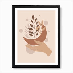 Hand Holding A Plant 1 Art Print