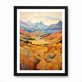 Autumn National Park Painting Fiordland National Park New Zealand 4 Art Print