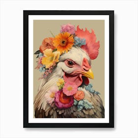 Bird With A Flower Crown Chicken 2 Art Print