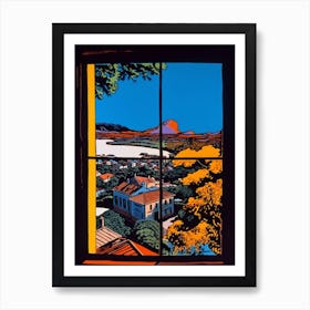 A Window View Of Cape Town In The Style Of Pop Art 1 Art Print