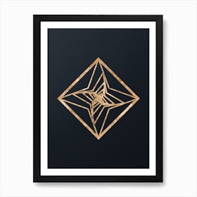 Abstract Geometric Gold Glyph on Dark Teal n.0167 Art Print