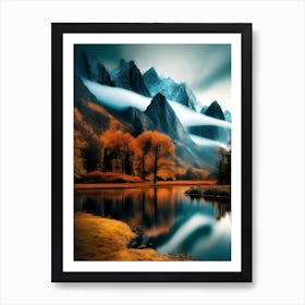Mountain Lake In Autumn 1 Art Print