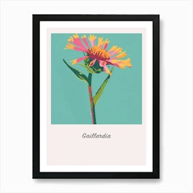 Gaillardia 2 Square Flower Illustration Poster Art Print