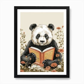 Giant Panda Reading Storybook Illustration 3 Art Print