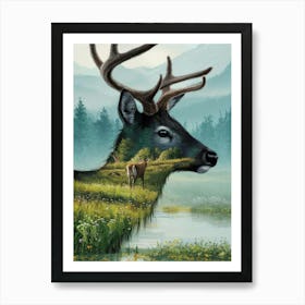 Deer In The Woods Art Print