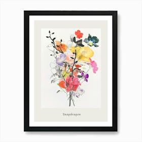 Snapdragon 2 Collage Flower Bouquet Poster Art Print