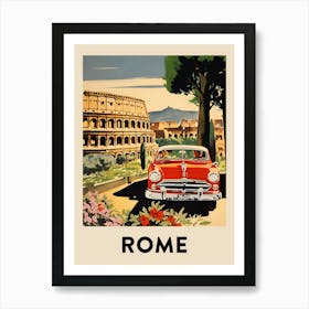 Rome Retro Travel Poster 1 Art Print