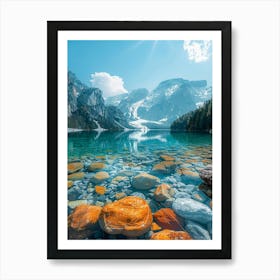 Rocky Lake In The Alps Art Print