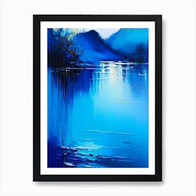 Blue Lake Landscapes Waterscape Bright Abstract 1 Art Print