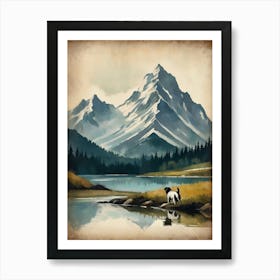 Dog looking for best view Art Print