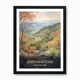 Shenandoah  National Park Watercolour Vintage Travel Poster 3 Art Print