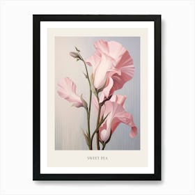 Floral Illustration Sweet Pea 3 Poster Art Print