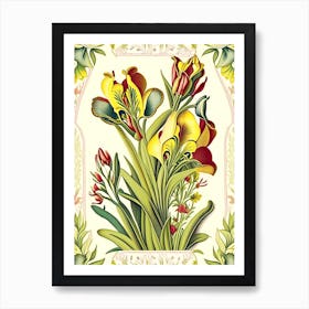 Freesia 3 Floral Botanical Vintage Poster Flower Art Print
