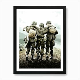 Three Soldiers band of brothers movie Art Print