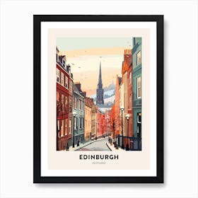 Vintage Winter Travel Poster Edinburgh Scotland 3 Art Print