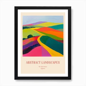 Colourful Abstract The South Downs England 1 Poster Art Print