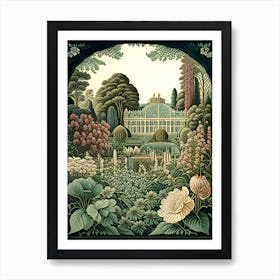 Schönbrunn Palace Gardens, Austria Vintage Botanical Art Print