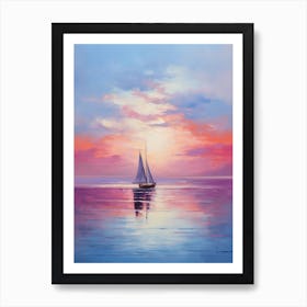 Sailboat At Sunset 11 Art Print