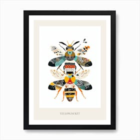 Colourful Insect Illustration Yellowjacket 1 Poster Art Print