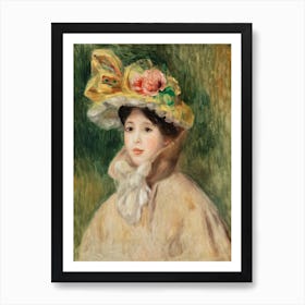 Woman With Capeline, Pierre Auguste Renoir Art Print