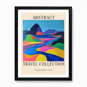 Abstract Travel Collection Poster Galapagos Islands Ecuador 3 Art Print