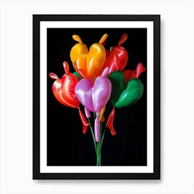 Bright Inflatable Flowers Bleeding Heart 5 Art Print