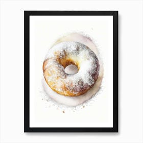 Powdered Sugar Donut Cute Neon 2 Art Print