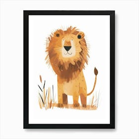 African Lion Hunting In The Savannah Clipart 1 Art Print