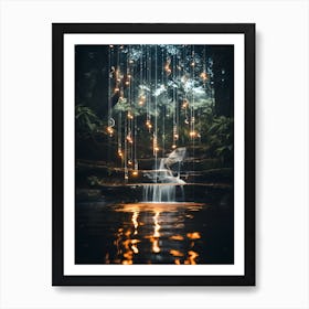 Musical Fairy Lights In The Forest Art Print