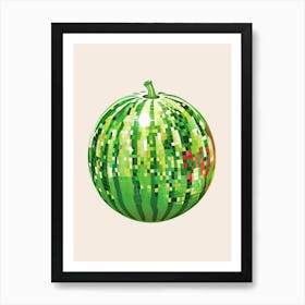 Disco Ball Watermelon Art Disco Poster Trendy Aesthetic Art Food Kitchen Art Print