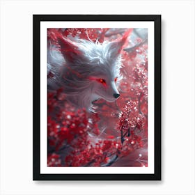 Beautiful Fantasy White Fox 1 Art Print