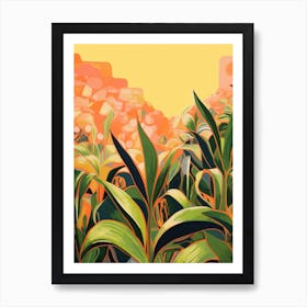 Boho Plant Painting Dracaena Lemon Lime 2 Art Print