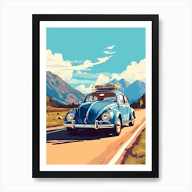A Volkswagen Beetle In The The Great Alpine Road Australia 2 Art Print