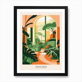 Garfield Park Conservatory Chicago Colourful Travel Poster Art Print