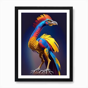 Oviraptor Philoceratops 1 Primary Colours Dinosaur Art Print