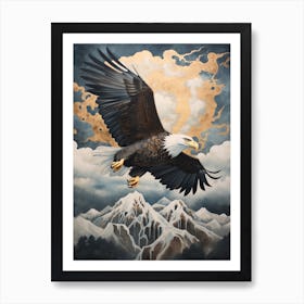 Bald Eagle 1 Gold Detail Painting Art Print