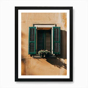 Green Shuttered Window 1 Art Print