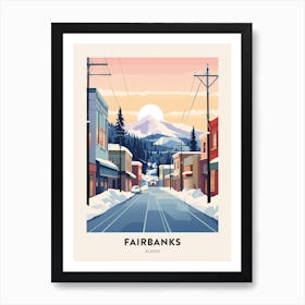 Vintage Winter Travel Poster Fairbanks Alaska 4 Art Print