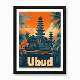 Aihrgdesign A Classic 1960s Travel Poster For Ubud 1 Art Print