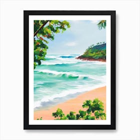 Mirissa Beach, Sri Lanka Contemporary Illustration   Art Print