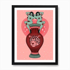 Opulent Pin Ups And Leopard Vase Art Print