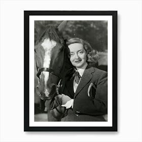 Bette Davis In Riding Clothes Horse Art Print