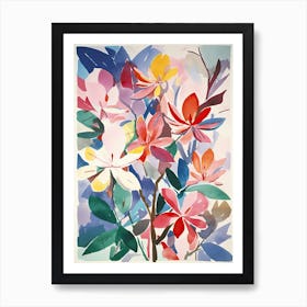 Magnolia Flower Illustration 1 Art Print