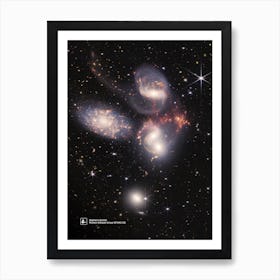 Stephan’s Quintet, Hickson Compact Group 92 (HCG 92) (James Webb/JWST) — space poster, science poster, space photo, space art, jwst picture Art Print